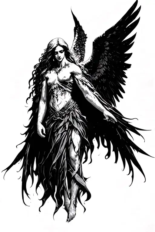 Azrael Angel tattoo design idea