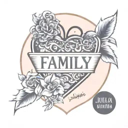 family tattoo wife and 2 kids names Grace and Julian  tattoo design idea