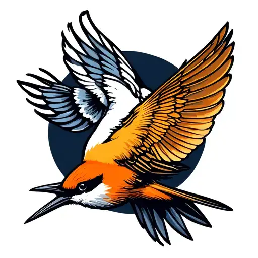 scissor tailed flycatcher perched tattoo design idea