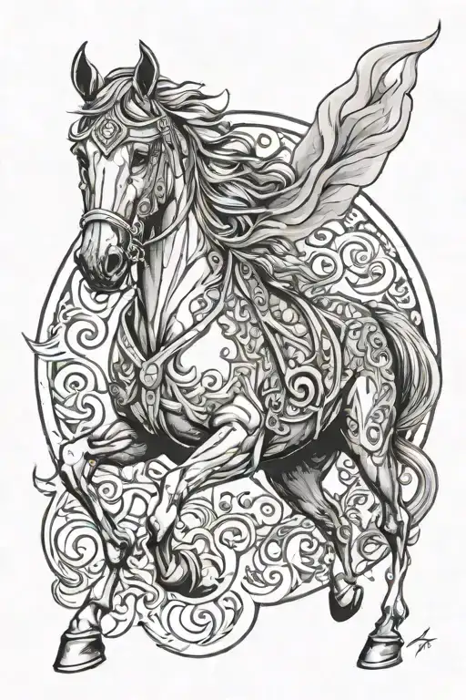 Attila's horse tattoo design idea