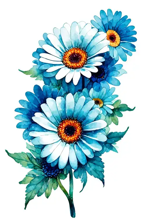 gerbera daisies intertwined tattoo design idea