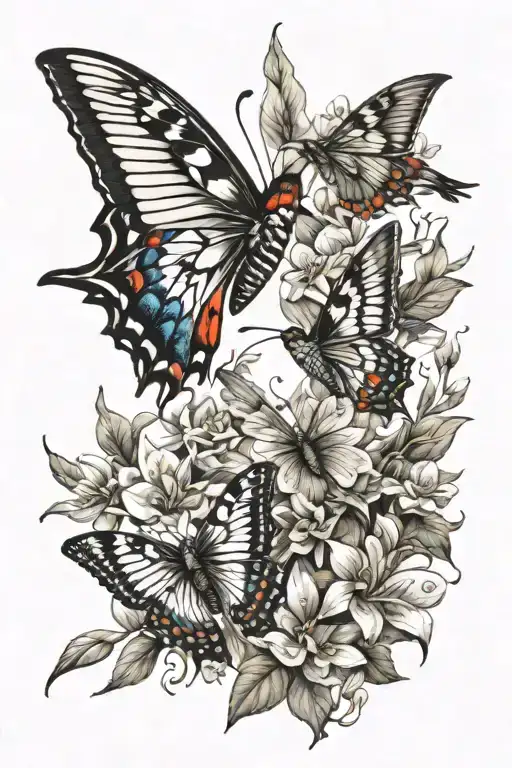 sid and manny cartoon with butterflies and hummingbirds  tattoo design idea