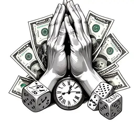 PRAYING HANDS CLOCK DICE MONEY I LOVE MOM FOREARM SLEEVE TAT IDEA tattoo design idea