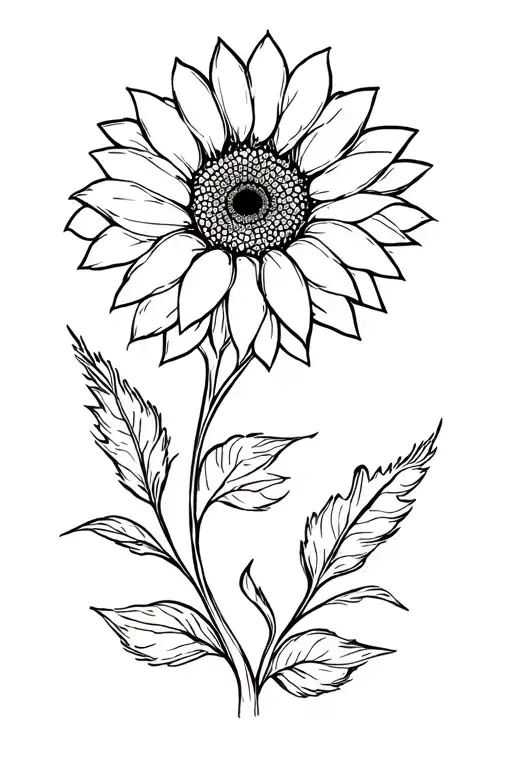 polynesian tribal tattoo with sunflower tattoo design idea
