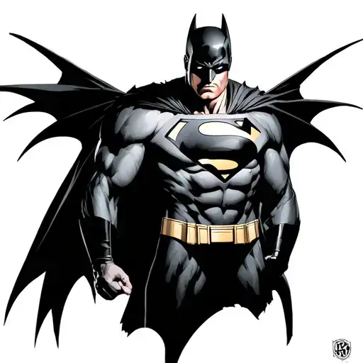 superman batman linterna tattoo design idea