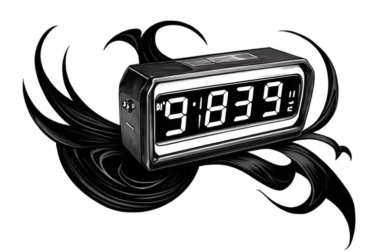 Digital Clock tattoo design idea