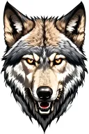 wolf head evil and good tattoo design idea