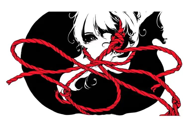 Red String Of Fate tattoo design idea