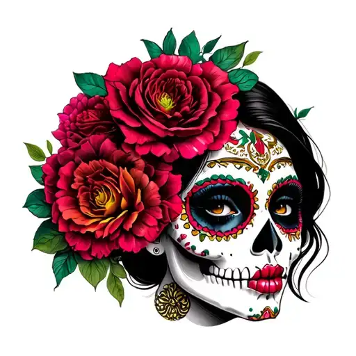 Mexican Catrina tattoo design idea