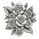 birth flower bouquet january april august december tattoo design idea