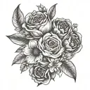 birth flower bouquet january april august december tattoo design idea