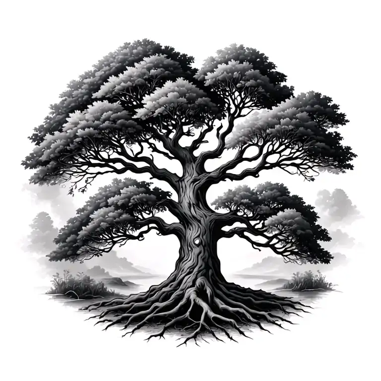 Family tree growing tattoo design idea