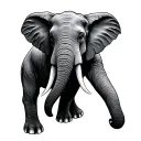 elephant trunk up tattoo design idea