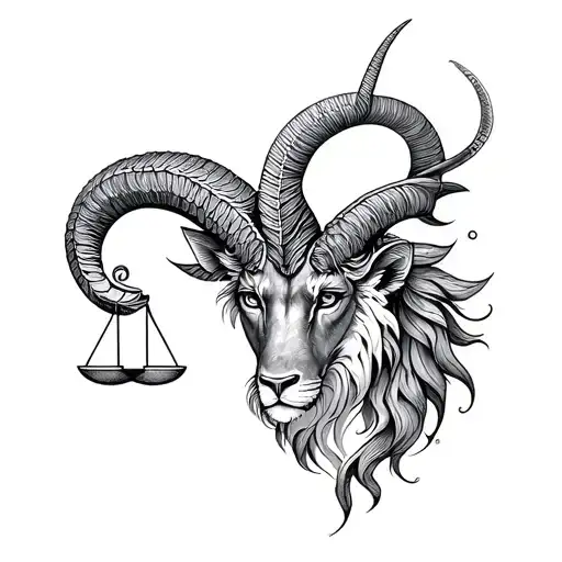 Libra, capricorn and leo tattoo design idea