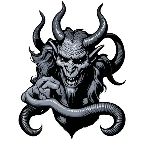 rubber hose devil tattoo design idea