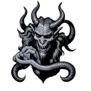 rubber hose devil tattoo design idea