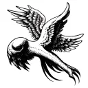 penis and wings tattoo design idea