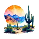 Arizona desert landscape tattoo design idea