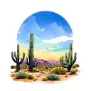 Arizona desert landscape tattoo design idea