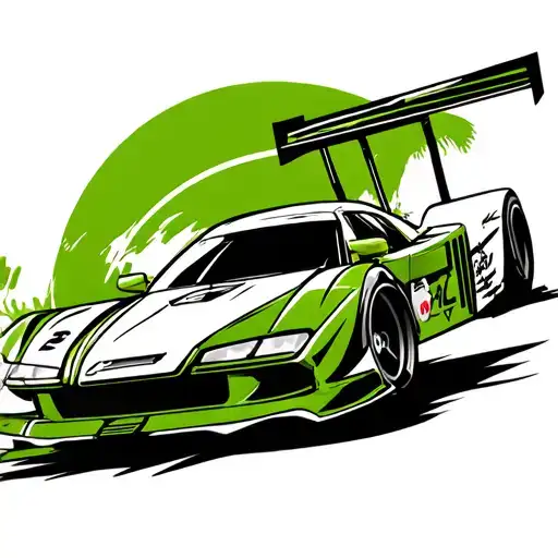 cardinal motorsports racing car speeding tattoo design idea