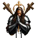knight praying cross tattoo tattoo design idea