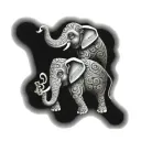 elephant with 3 heads on one body Thai patterns surrounding  tattoo design idea