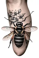 I already have the side profile of a realistic bee on my inner bicep. I would like to incorporate this into the sleeve. tattoo design idea