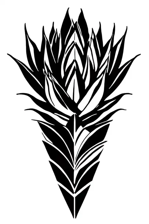 Agave plant in a black tattoo design idea