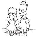 bart and lisa simpson tattoo design idea