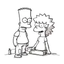 bart and lisa simpson tattoo design idea