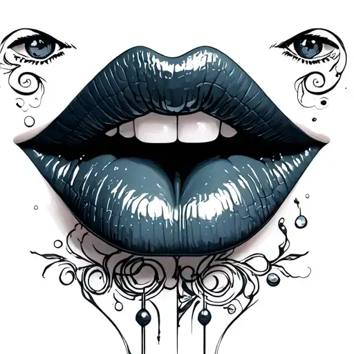 lips, tongue tattoo design idea