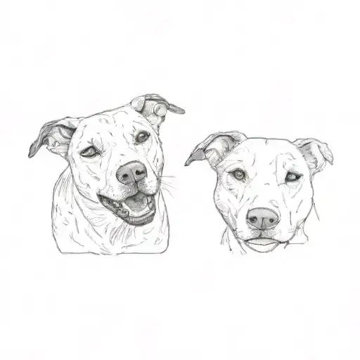 two dogs tattoo design idea