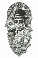 include Scarface 100 dollar bills and poker chips tattoo design idea