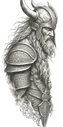 viking warriors valhalla tattoo design idea