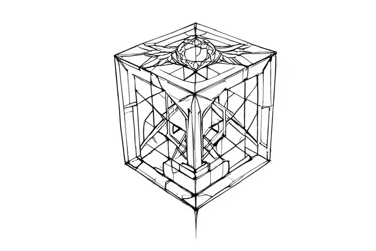 Cubo Metatron cube tattoo inspired tattoo design idea