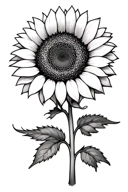 sunflower with a and the stem says Lynn Marie  tattoo design idea