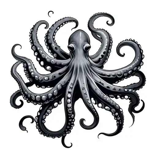 Poseidon Octopus tattoo design idea