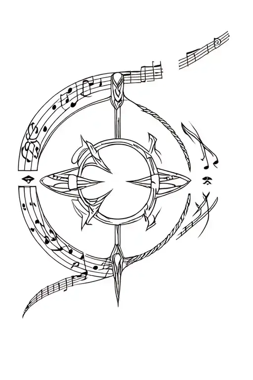 Cho Ku Rei power symbol tattoo design combining music elements tattoo design idea
