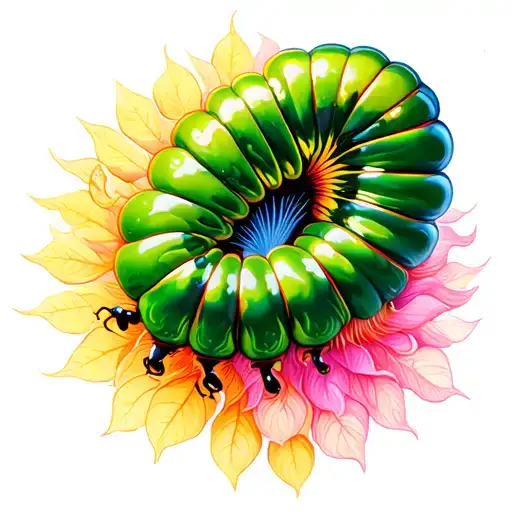 caterpillar tattoo design idea