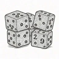 2 dice rolling one with number 2 and another with number 1 tattoo design idea