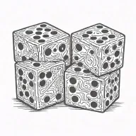 2 dice rolling one with number 2 and another with number 1 tattoo design idea