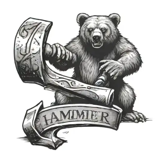 anvil and hammer with the quote " when you are the hammer strike when you are the anvil bear" tattoo design idea