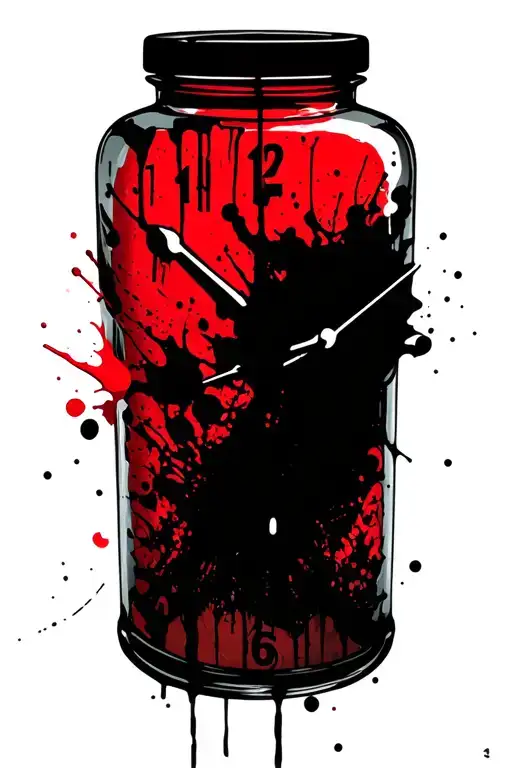 time in a bottle morphing tattoo design idea