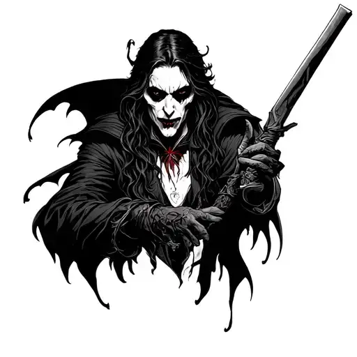 Vampire hunter tattoo design idea