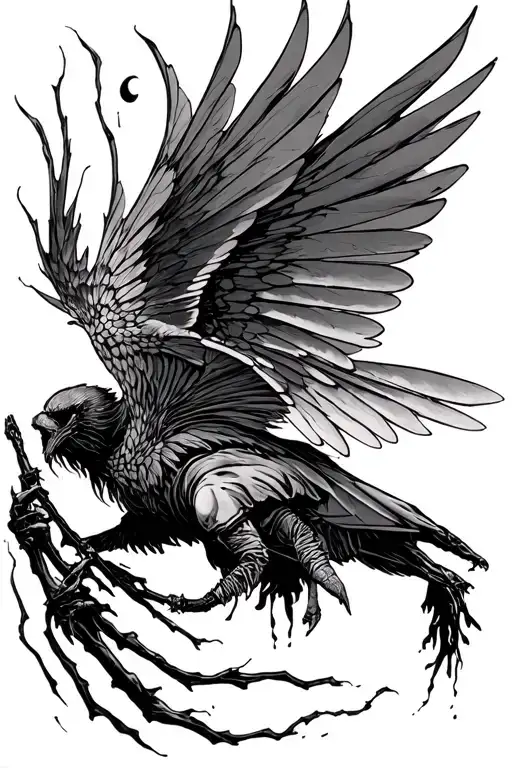 If you want to live - you have to fly, fly out of the last forces! Fly as long as you can fly! How much blood shed down, tattoo design idea