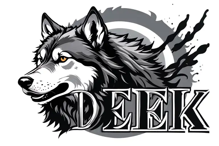 "Derek " wolf outline tattoo tattoo design idea
