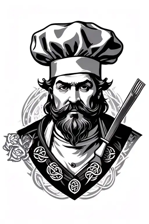 Celtic Themed Chef Tattoo Design Idea tattoo design idea