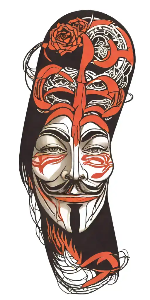v for vendetta tattoo design idea
