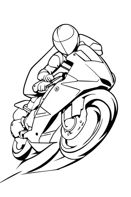 supersport motorcycle racing tattoo design idea