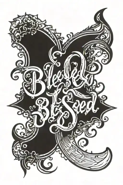 blessed written tattoo design idea